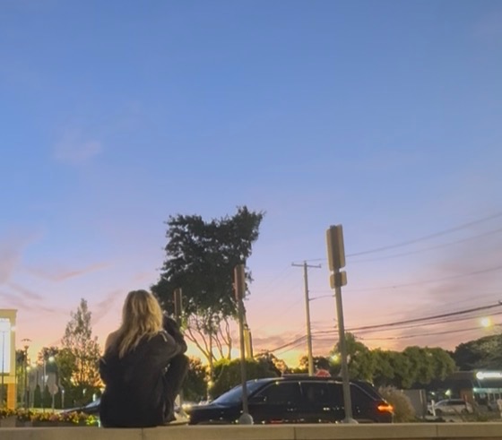 Diana watching the sunset